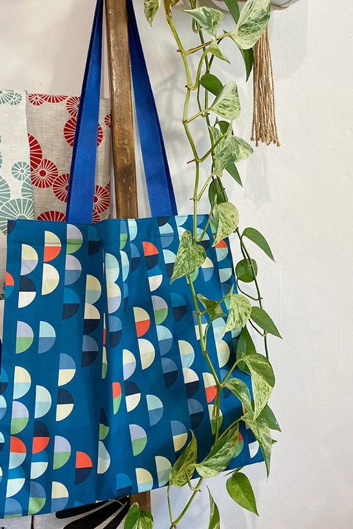 Library Bag | mini semi blue with blue straps