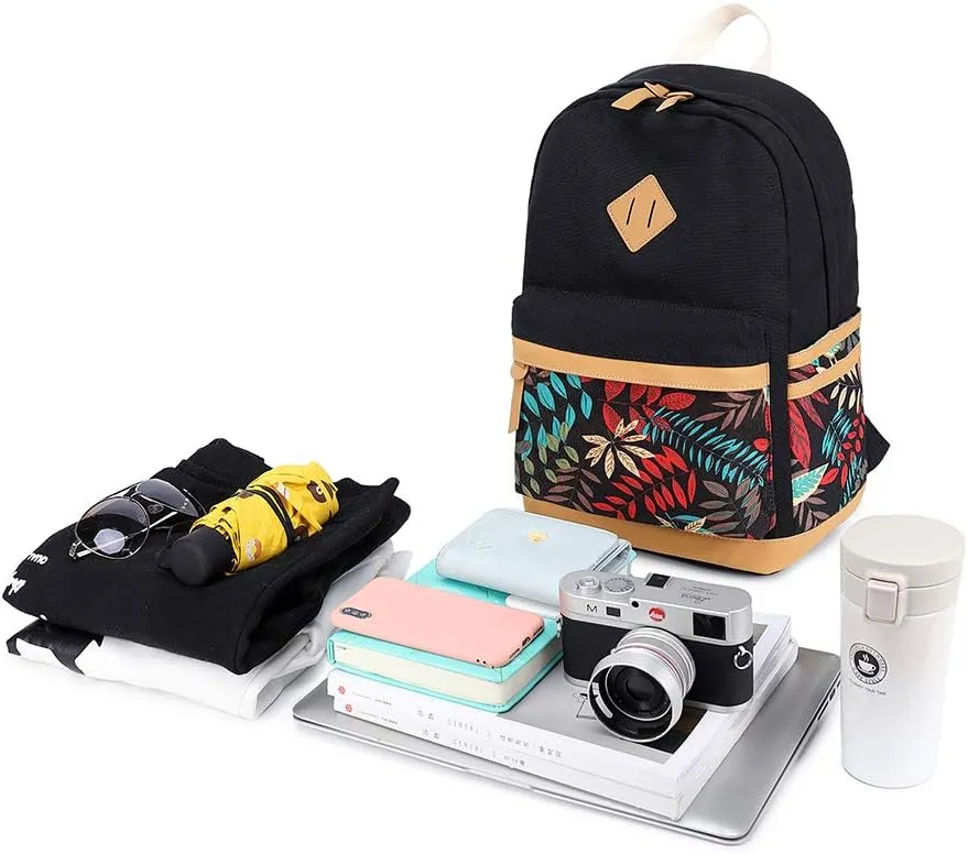 Lightweight Kids Backpacks for School Bag Canvas Small Travel Backpacks for Women Girls Boys Bookbag Toddler Back Pack