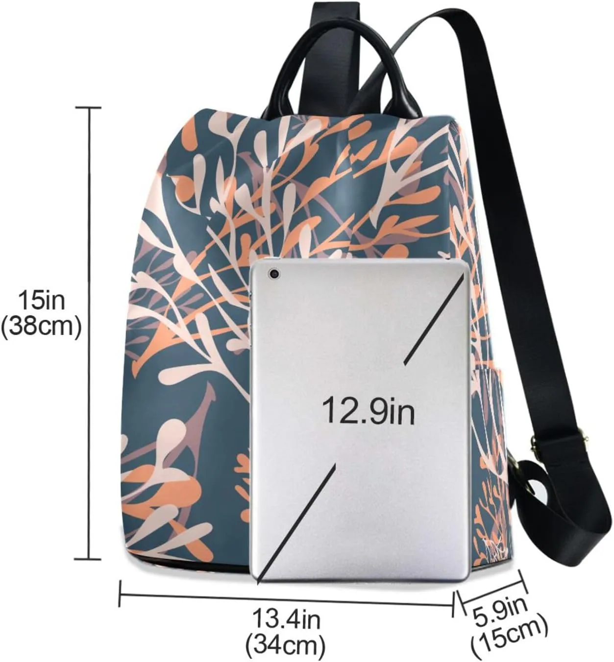 Lightweight Women Backpack Purse Shoulder Bag Casual Daypack Anti-theft Zipper With Pockets 13.4 X 5.9 X 15in Pattern 5