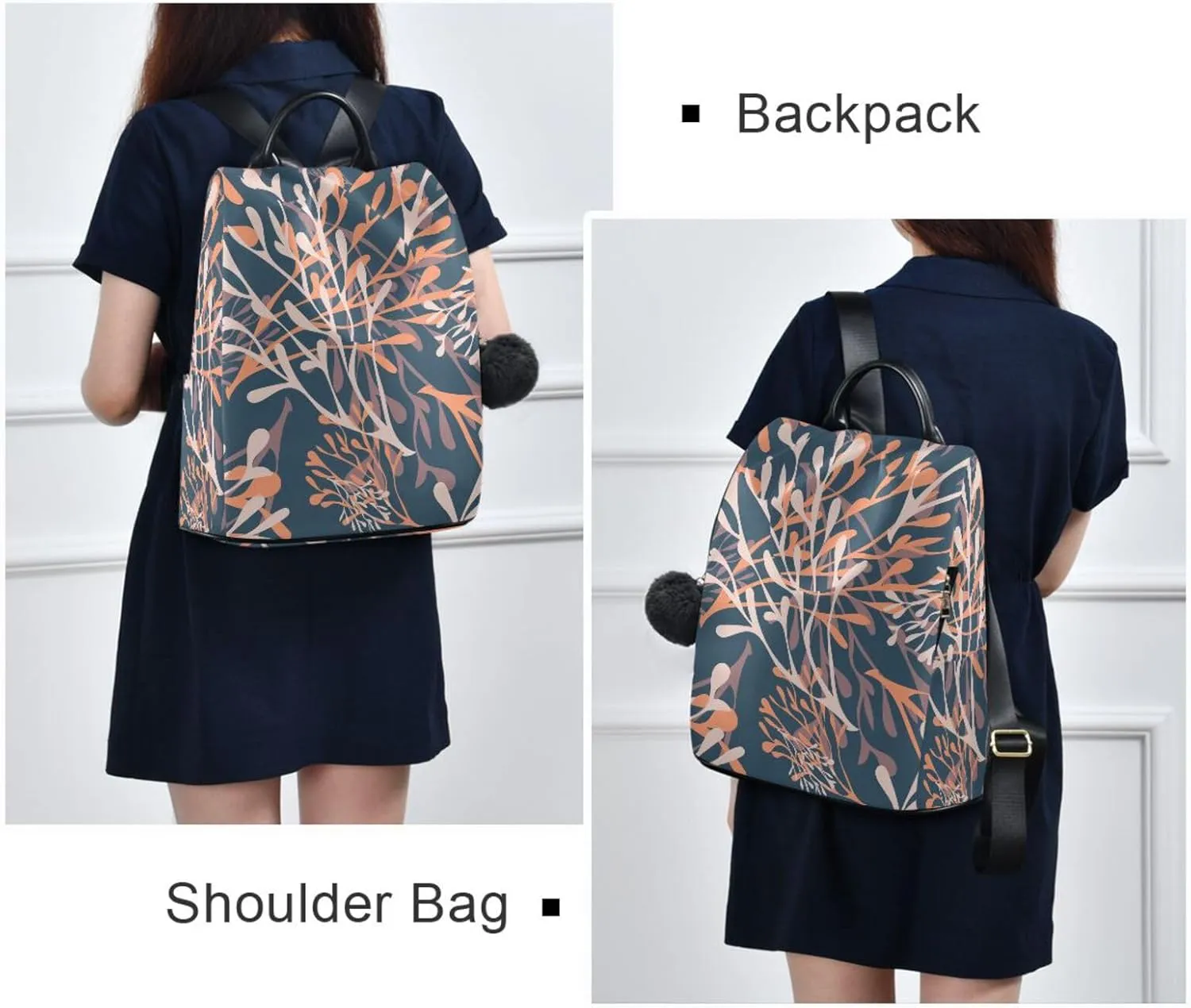 Lightweight Women Backpack Purse Shoulder Bag Casual Daypack Anti-theft Zipper With Pockets 13.4 X 5.9 X 15in Pattern 5