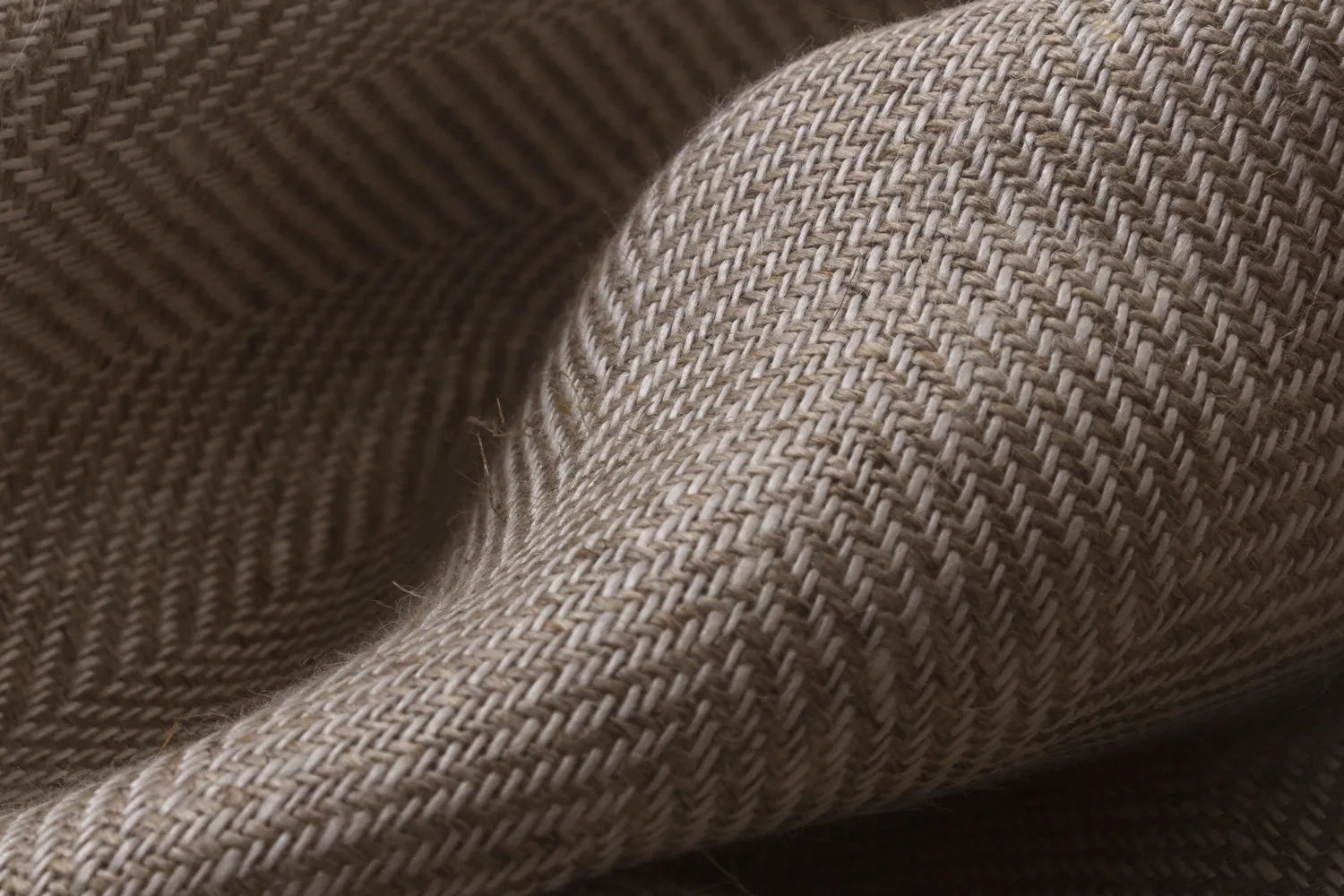 LINEN HERRINGBONE FABRIC