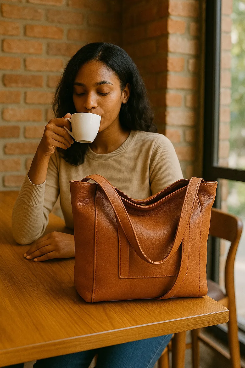 Lorena Leather Tote Bag