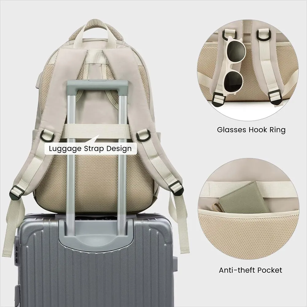 LOVEVOOK Laptop Backpack for Women Men, 17" Laptop Daypack for College Work Travel, Water Resistant Classic Backpacks with USB Port