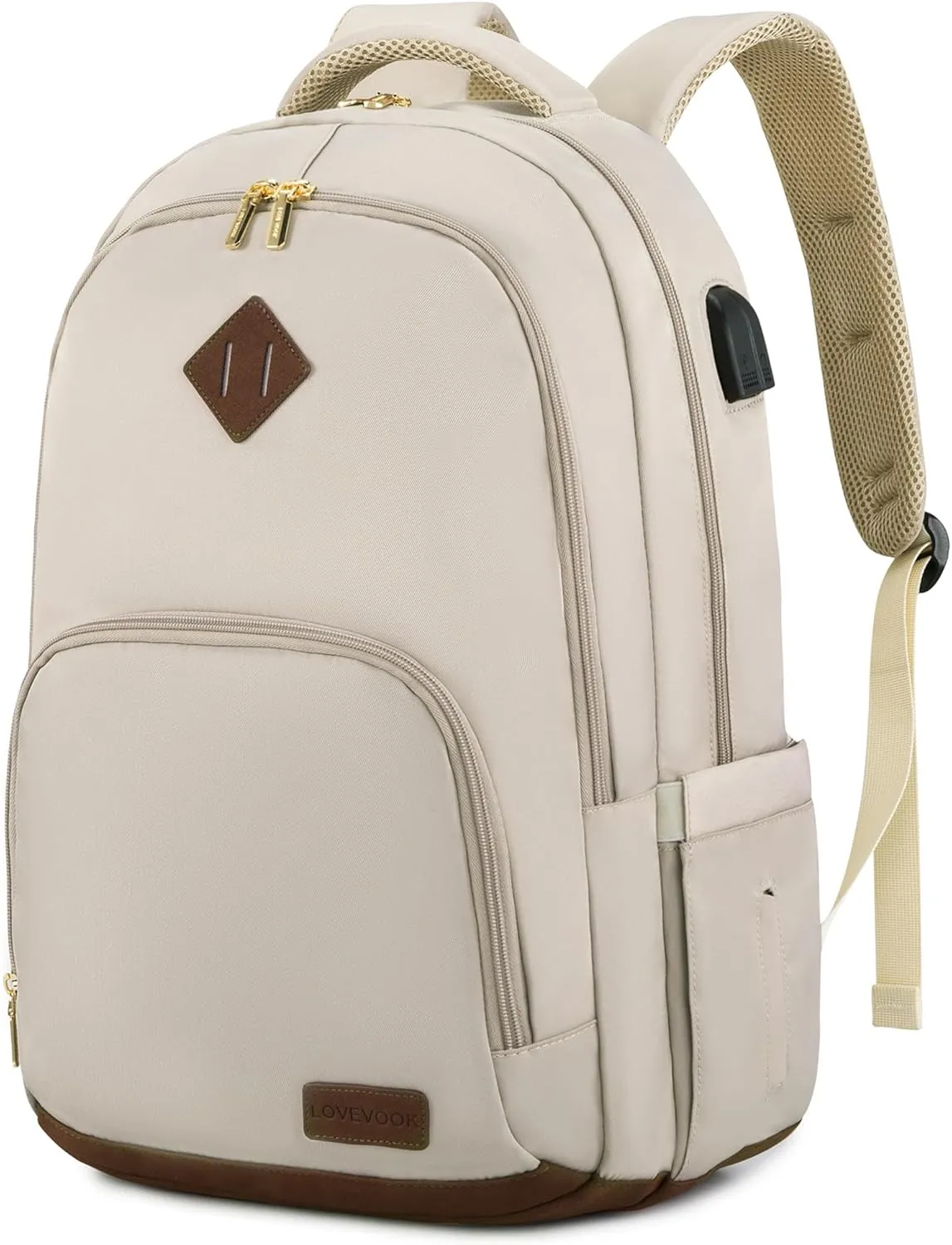 LOVEVOOK Laptop Backpack for Women Men, 17" Laptop Daypack for College Work Travel, Water Resistant Classic Backpacks with USB Port