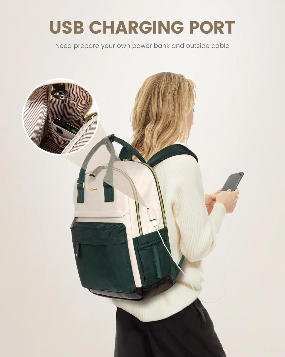 LOVEVOOK Travel Laptop Backpack Women, 17.3 Inch Anti-theft Laptop Bag with USB Port, Fashion Waterproof Computer Backpacks Teacher Nurse Backpack Purse for College School Work