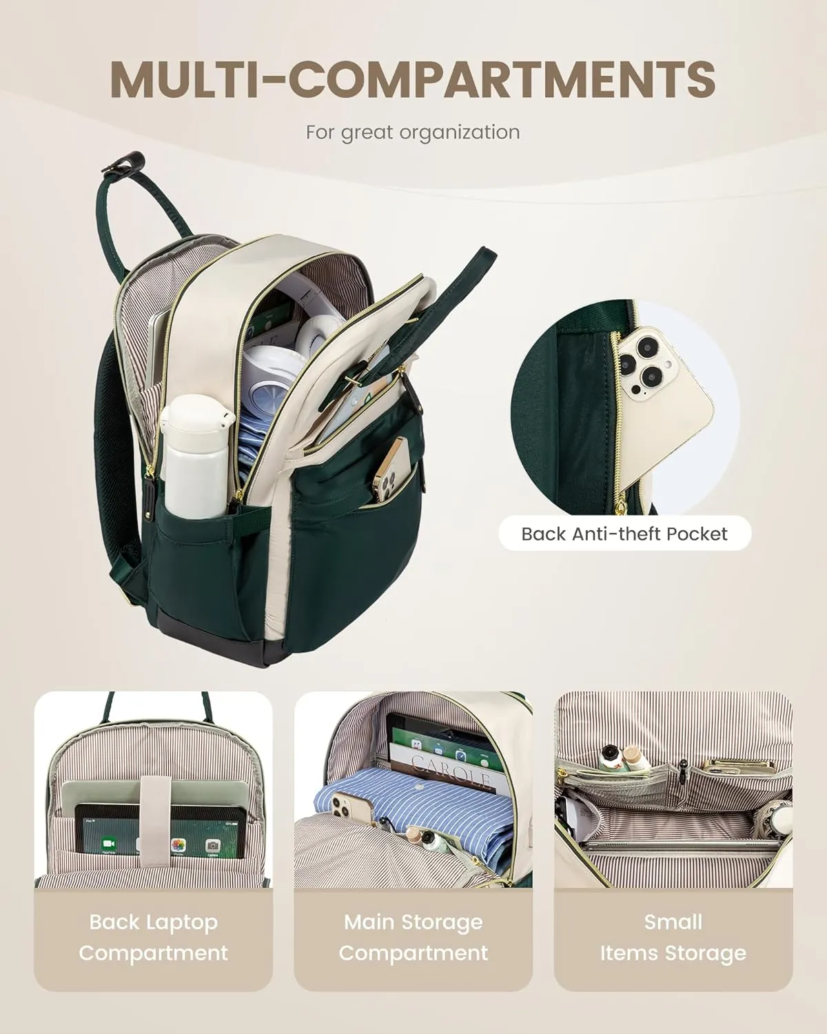LOVEVOOK Travel Laptop Backpack Women, 17.3 Inch Anti-theft Laptop Bag with USB Port, Fashion Waterproof Computer Backpacks Teacher Nurse Backpack Purse for College School Work