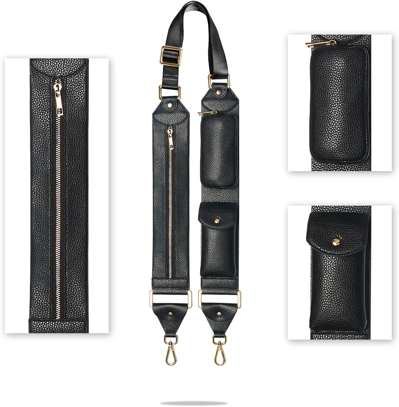 LUCKYCOIN Replacement Crossbody Staps,Wide Vegan Leather Shoulder Strap,Adjustable Universal Crossbody Purse Strap