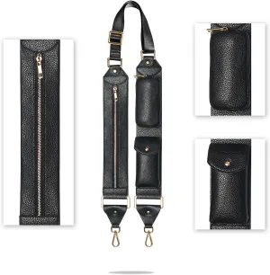 LUCKYCOIN Replacement Crossbody Staps,Wide Vegan Leather Shoulder Strap,Adjustable Universal Crossbody Purse Strap