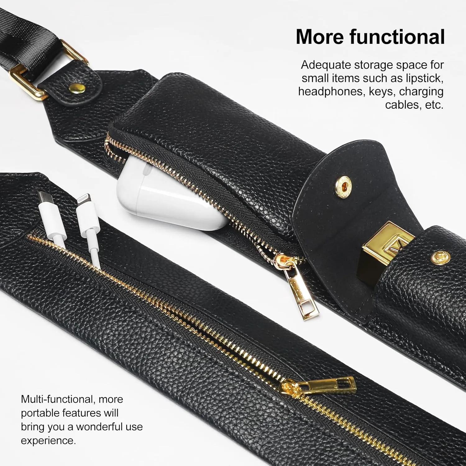 LUCKYCOIN Replacement Crossbody Staps,Wide Vegan Leather Shoulder Strap,Adjustable Universal Crossbody Purse Strap