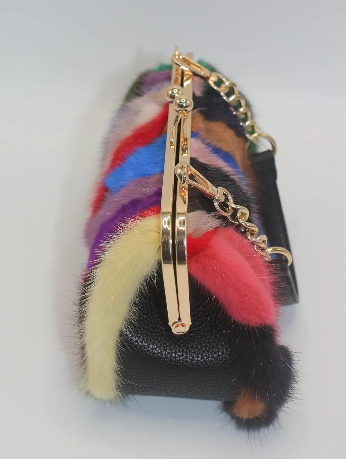 Luxurious Fur Evening Handbag Clutches - Genuine Fox, Rabbit, and Mink Fur with Chic Patterns