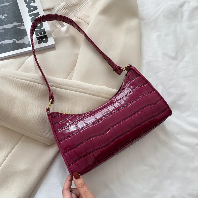 Lynda – Crocodile Embossed Shoulder Bag