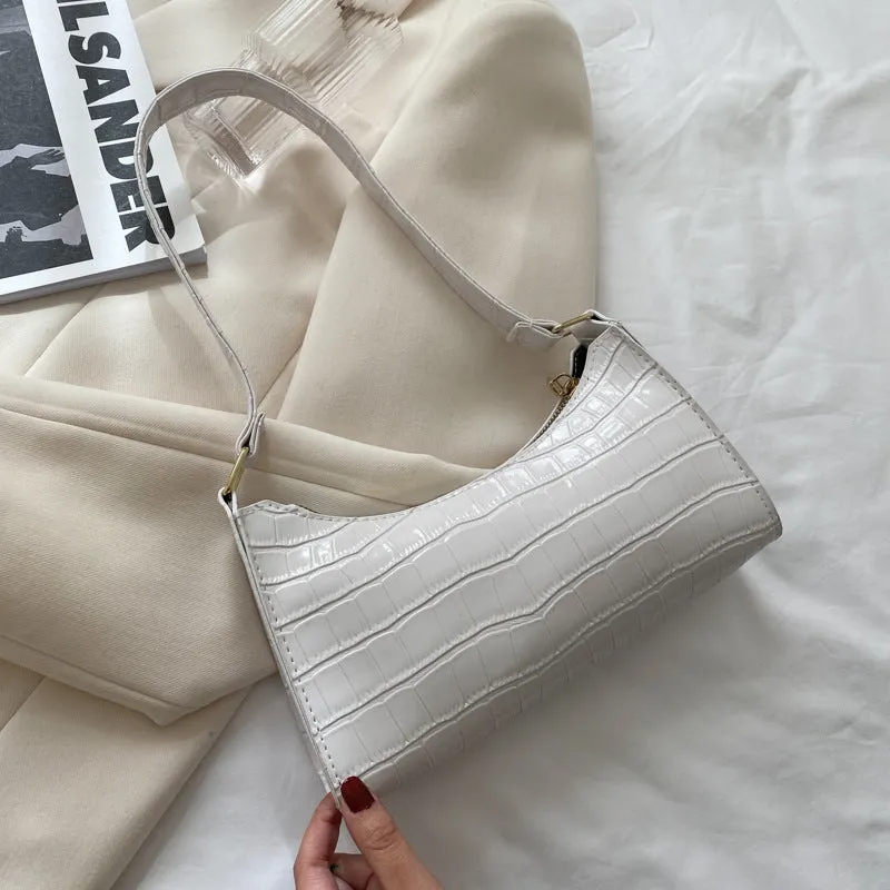 Lynda – Crocodile Embossed Shoulder Bag