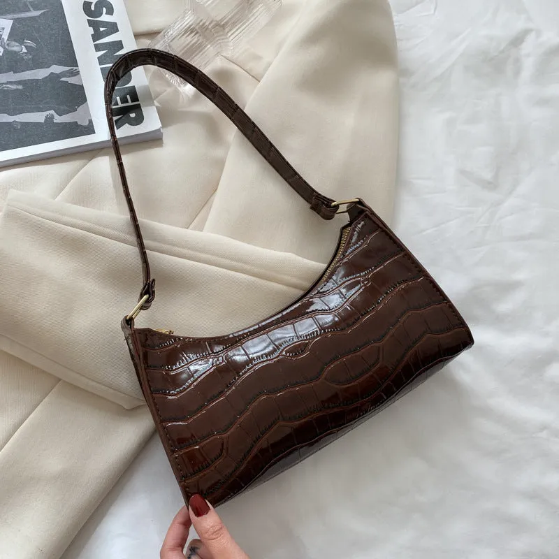 Lynda – Crocodile Embossed Shoulder Bag