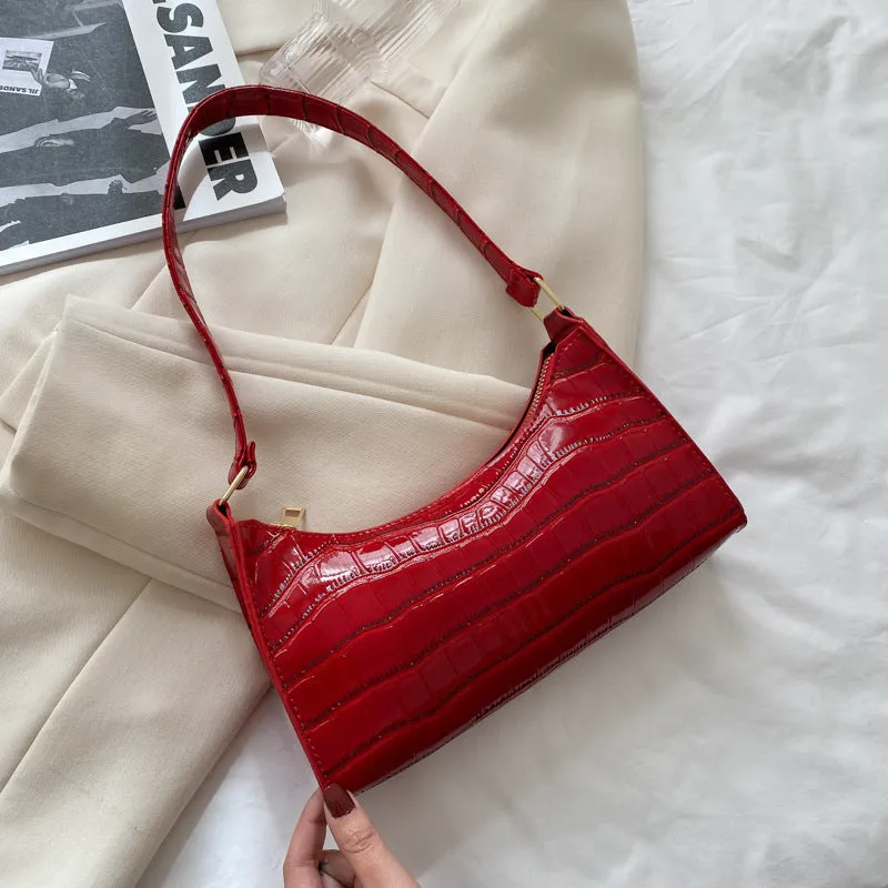 Lynda – Crocodile Embossed Shoulder Bag