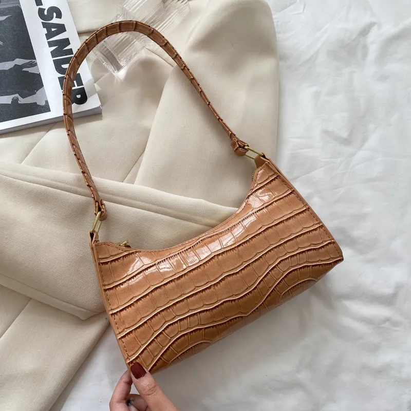 Lynda – Crocodile Embossed Shoulder Bag