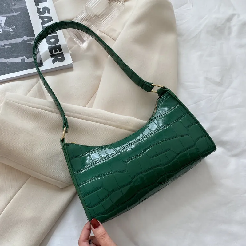 Lynda – Crocodile Embossed Shoulder Bag