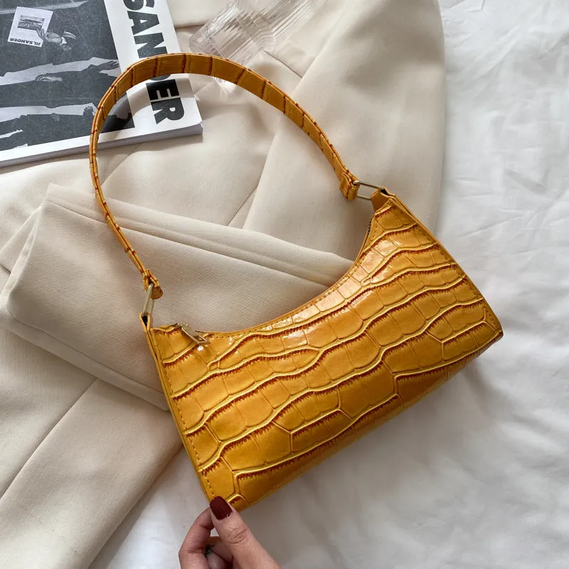 Lynda – Crocodile Embossed Shoulder Bag