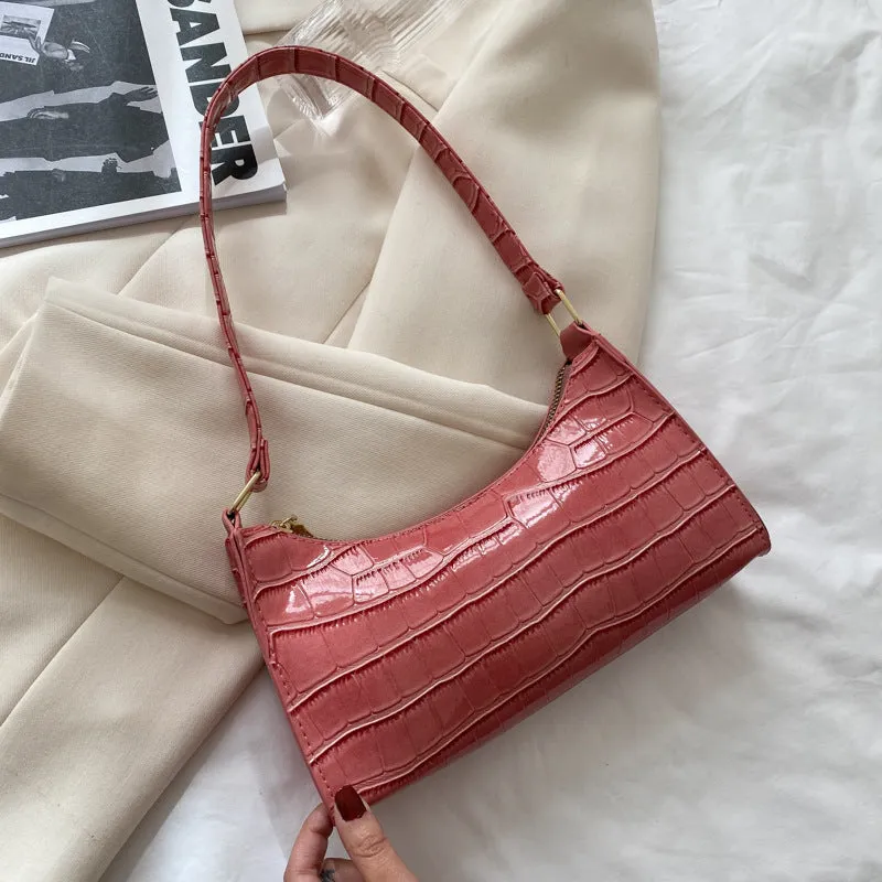 Lynda – Crocodile Embossed Shoulder Bag