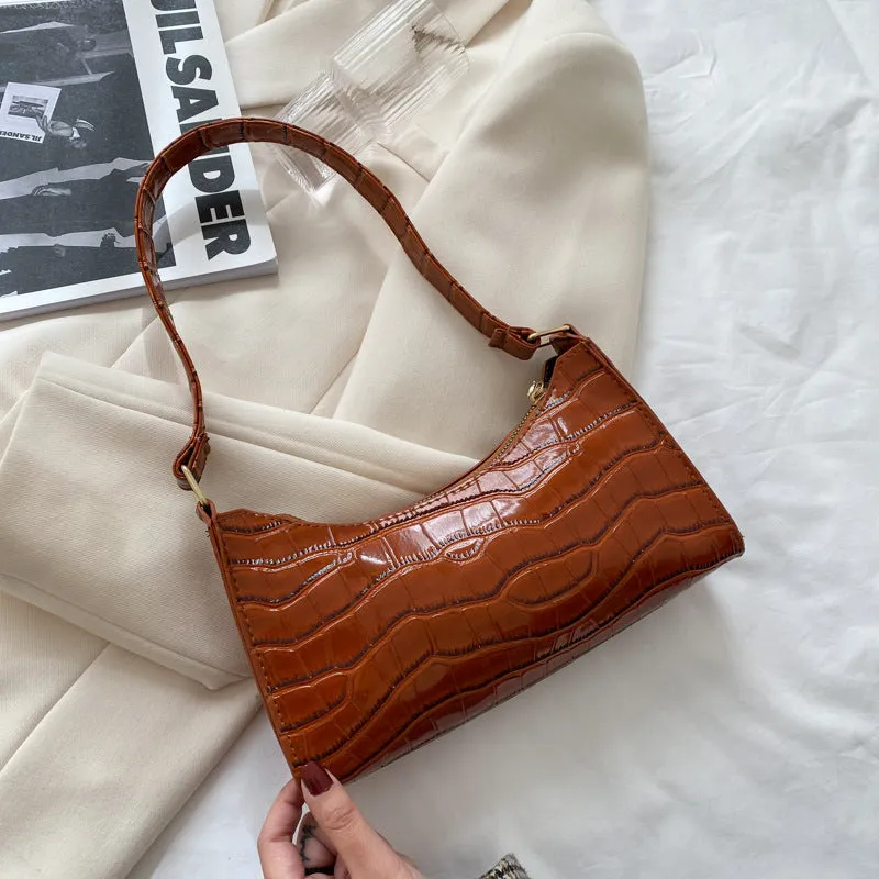 Lynda – Crocodile Embossed Shoulder Bag