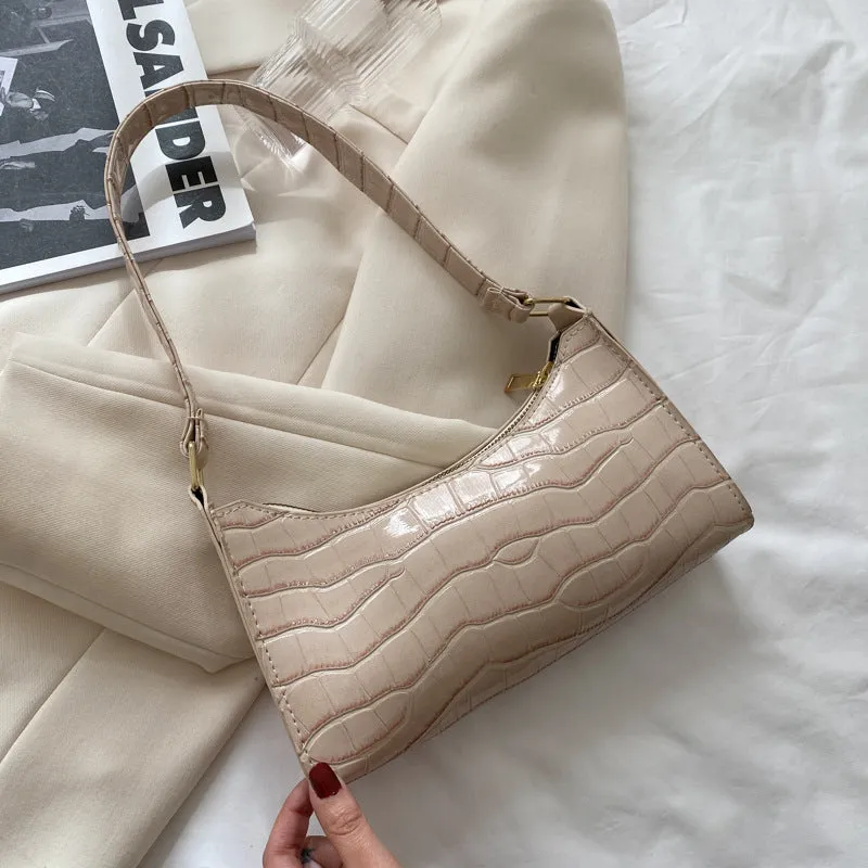 Lynda – Crocodile Embossed Shoulder Bag