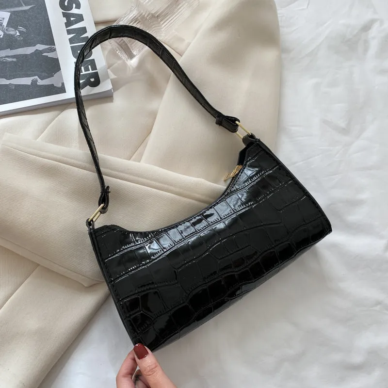 Lynda – Crocodile Embossed Shoulder Bag