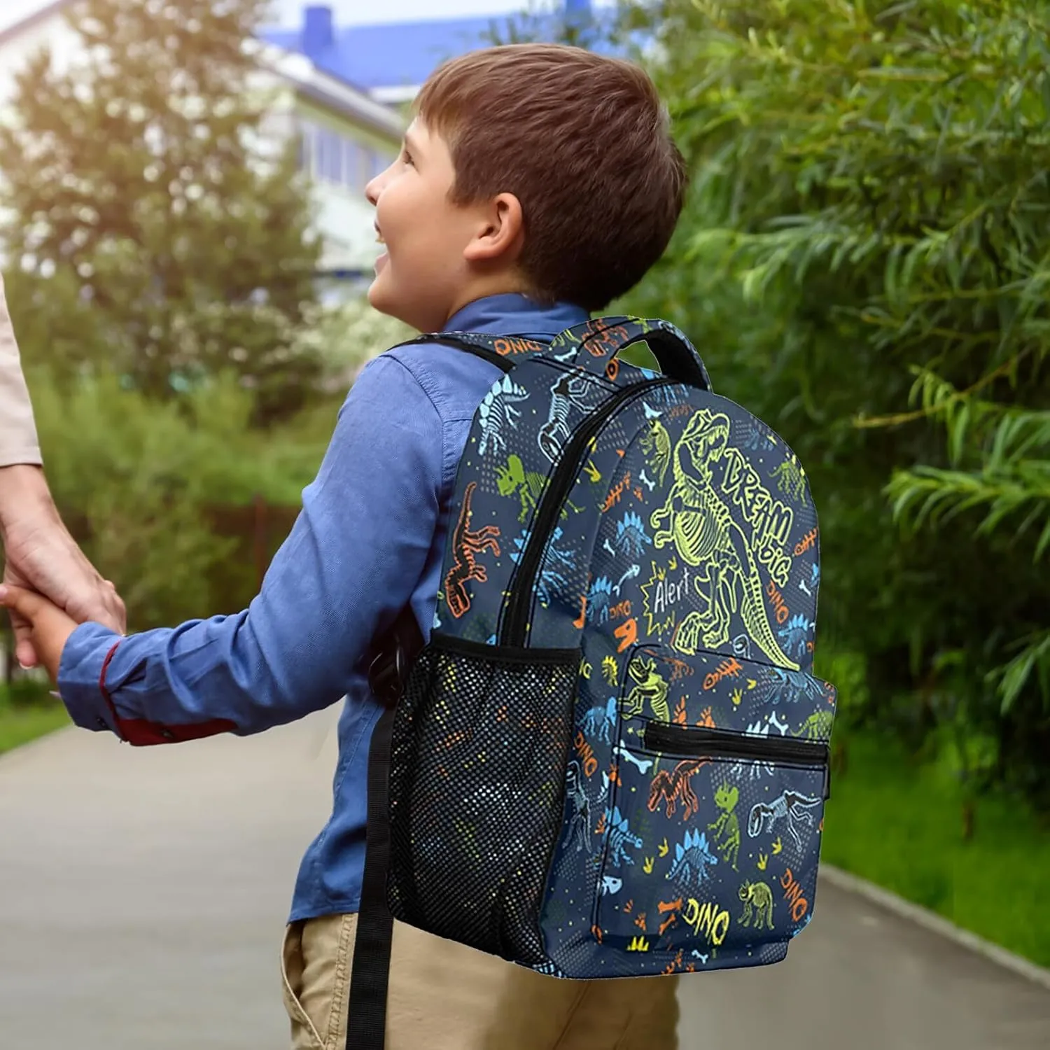 M YESCUSTOM Dinosaur Backpack School Bags, Cute Lightweight Middle School Elementary School Backpacks Laptop Bookbags for Students Boys Girls Kids Gifts