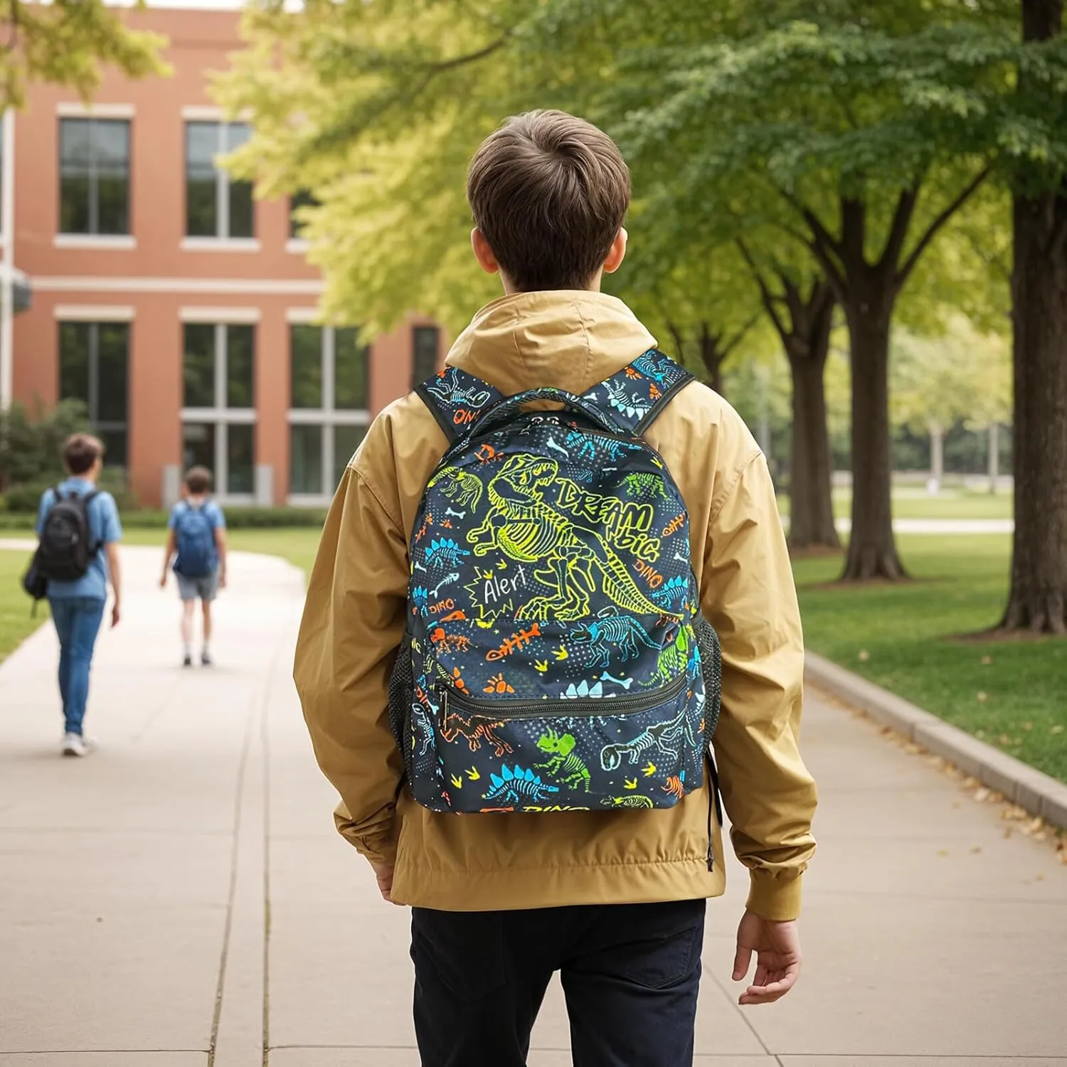 M YESCUSTOM Dinosaur Backpack School Bags, Cute Lightweight Middle School Elementary School Backpacks Laptop Bookbags for Students Boys Girls Kids Gifts