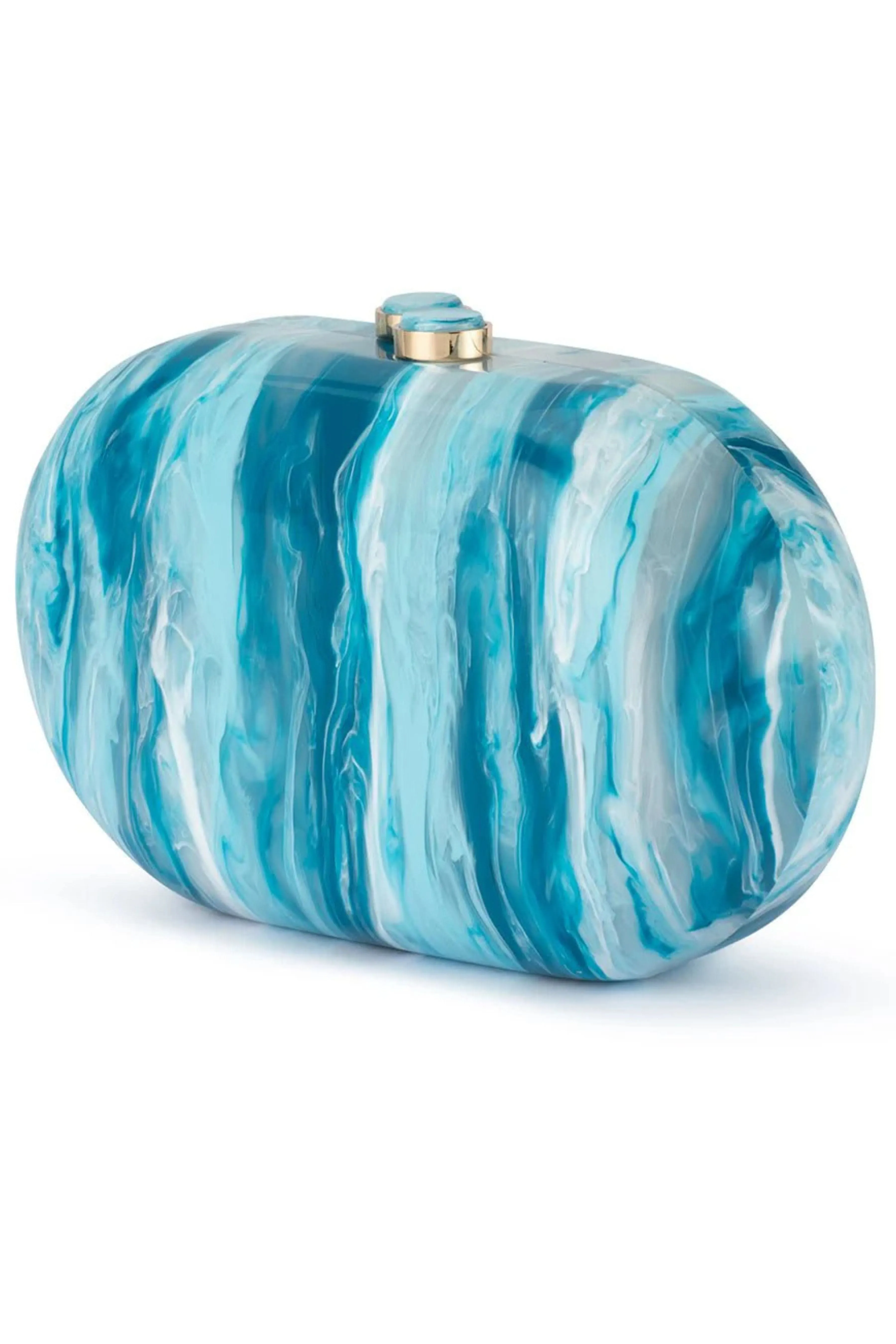 Maeve Marble Clutch - Blue