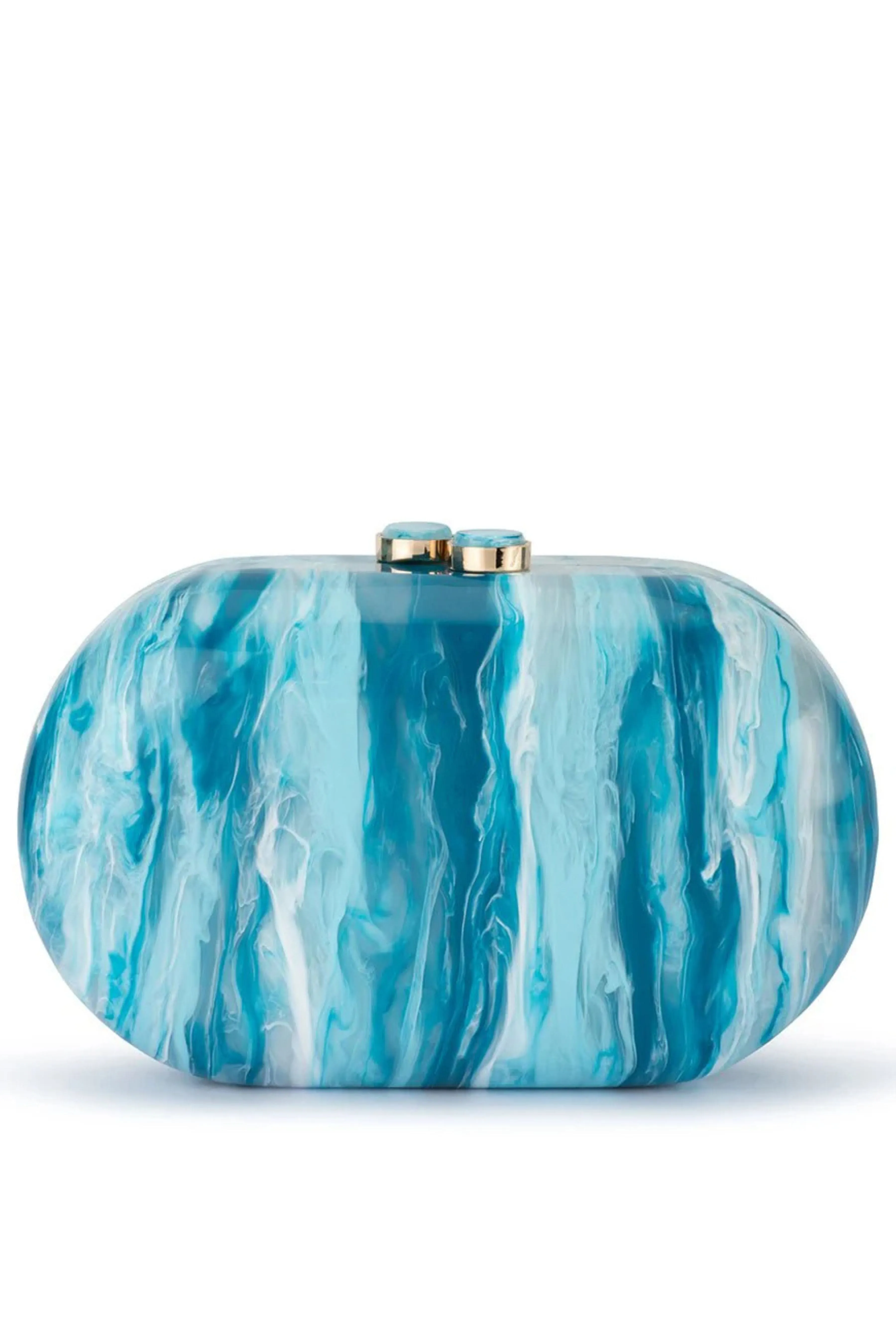 Maeve Marble Clutch - Blue