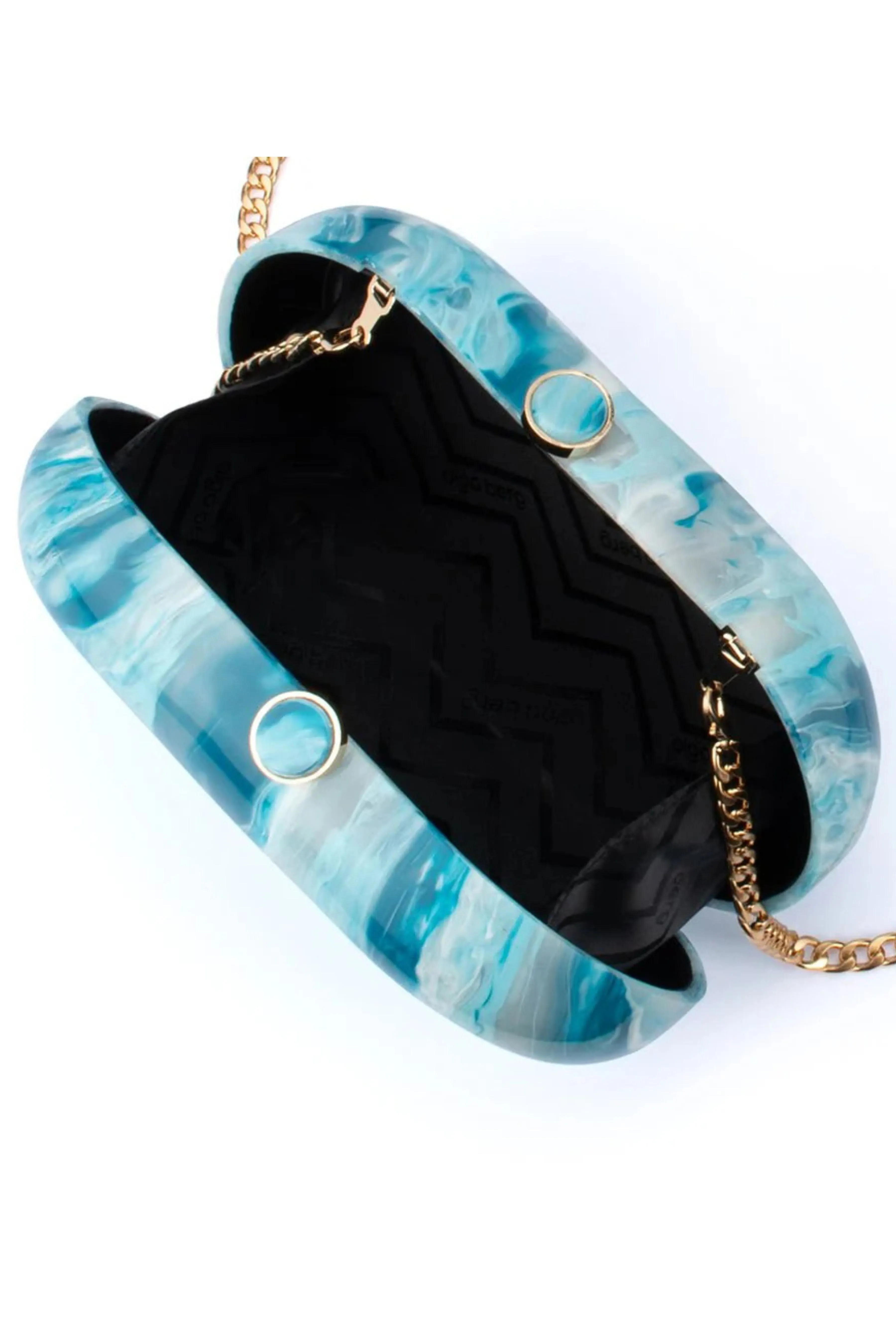 Maeve Marble Clutch - Blue