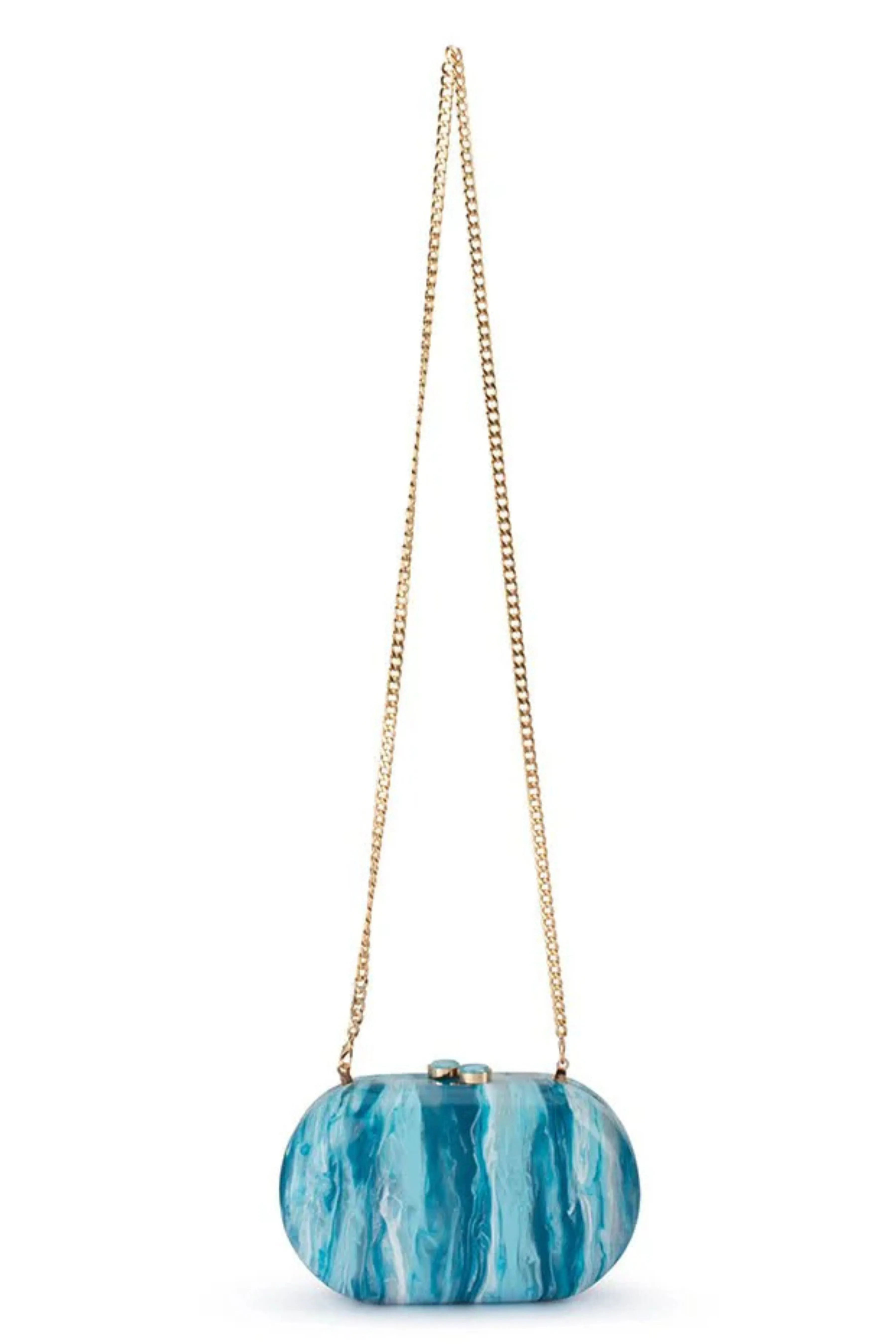 Maeve Marble Clutch - Blue