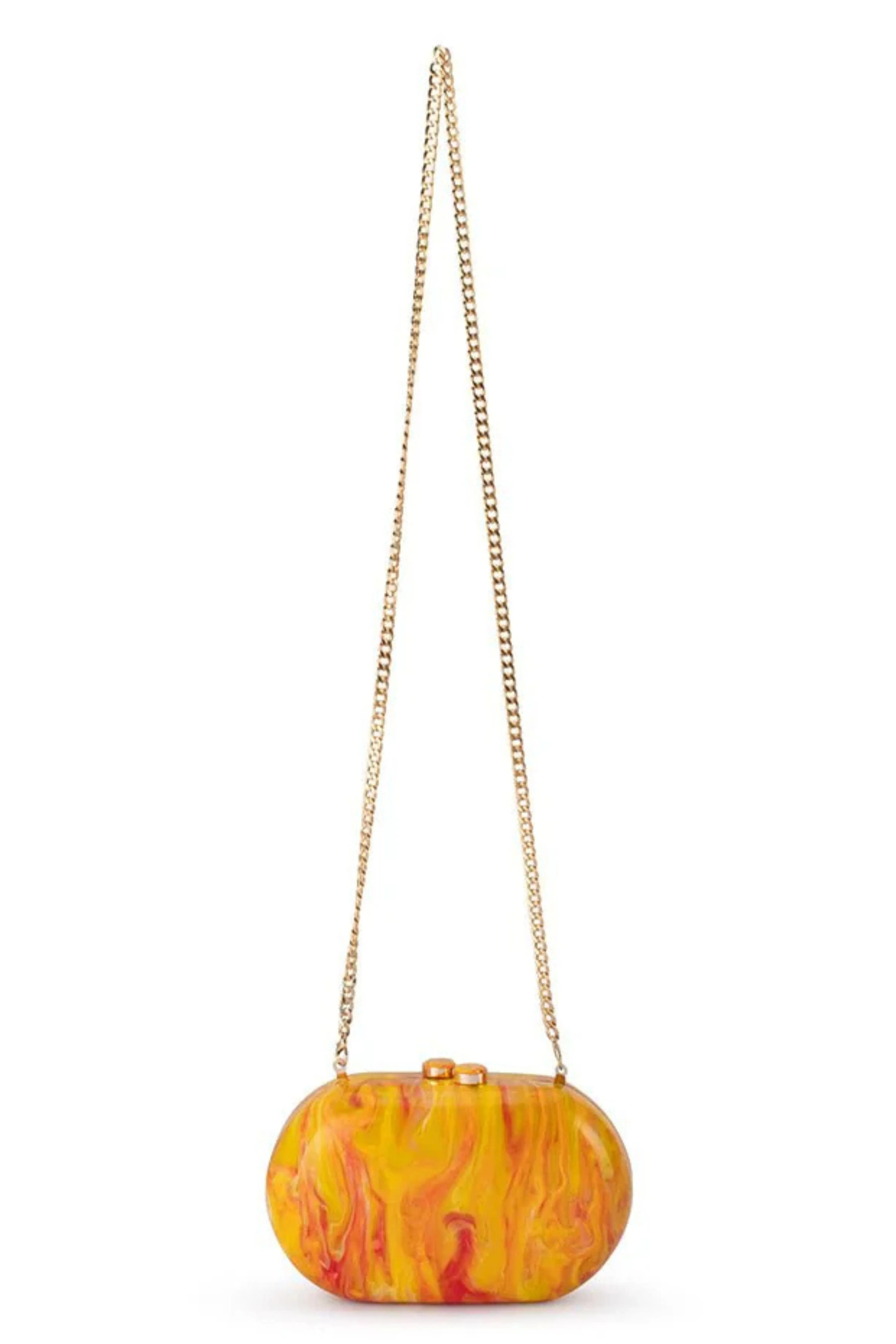 Maeve Marble Clutch - Yellow