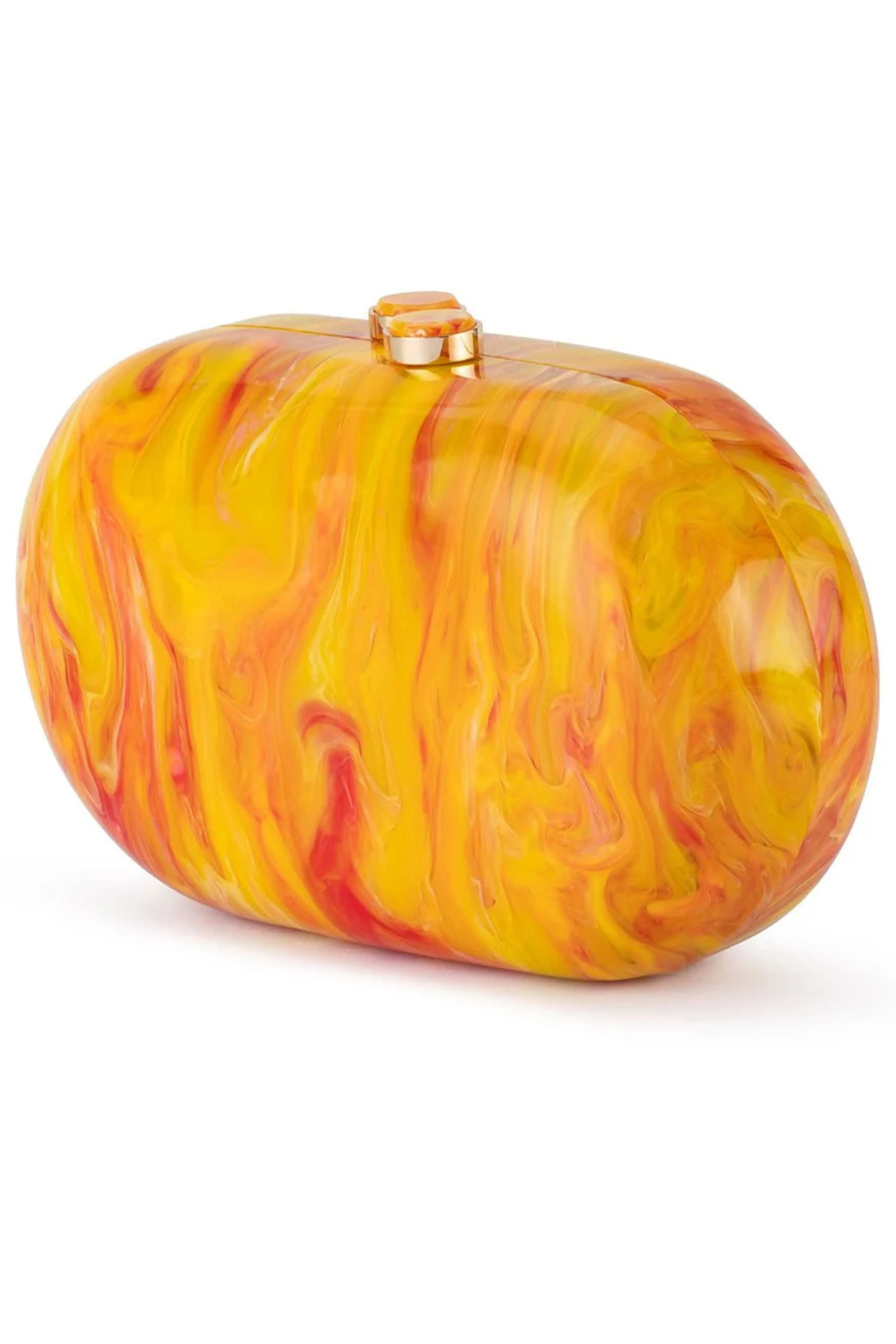Maeve Marble Clutch - Yellow