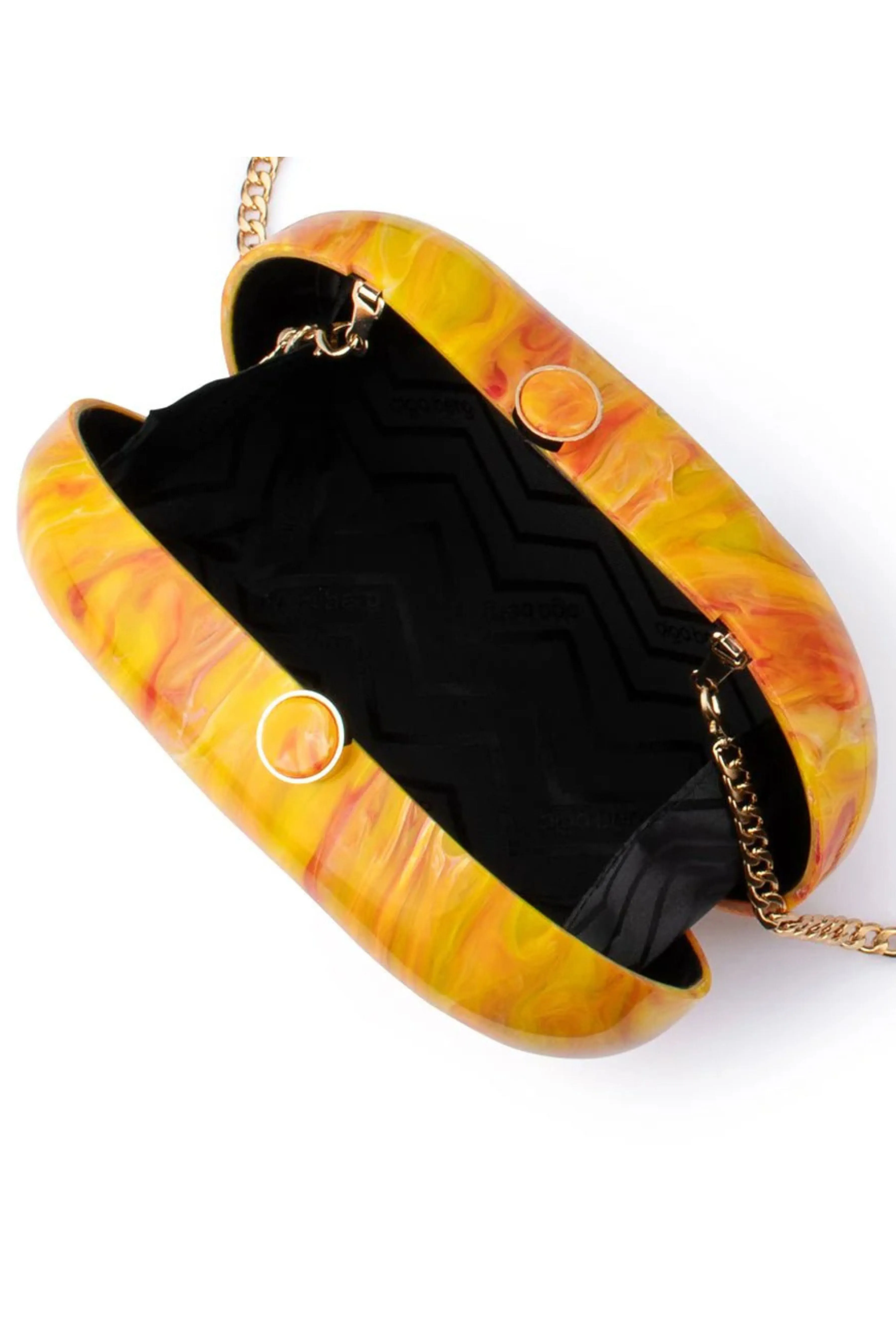 Maeve Marble Clutch - Yellow