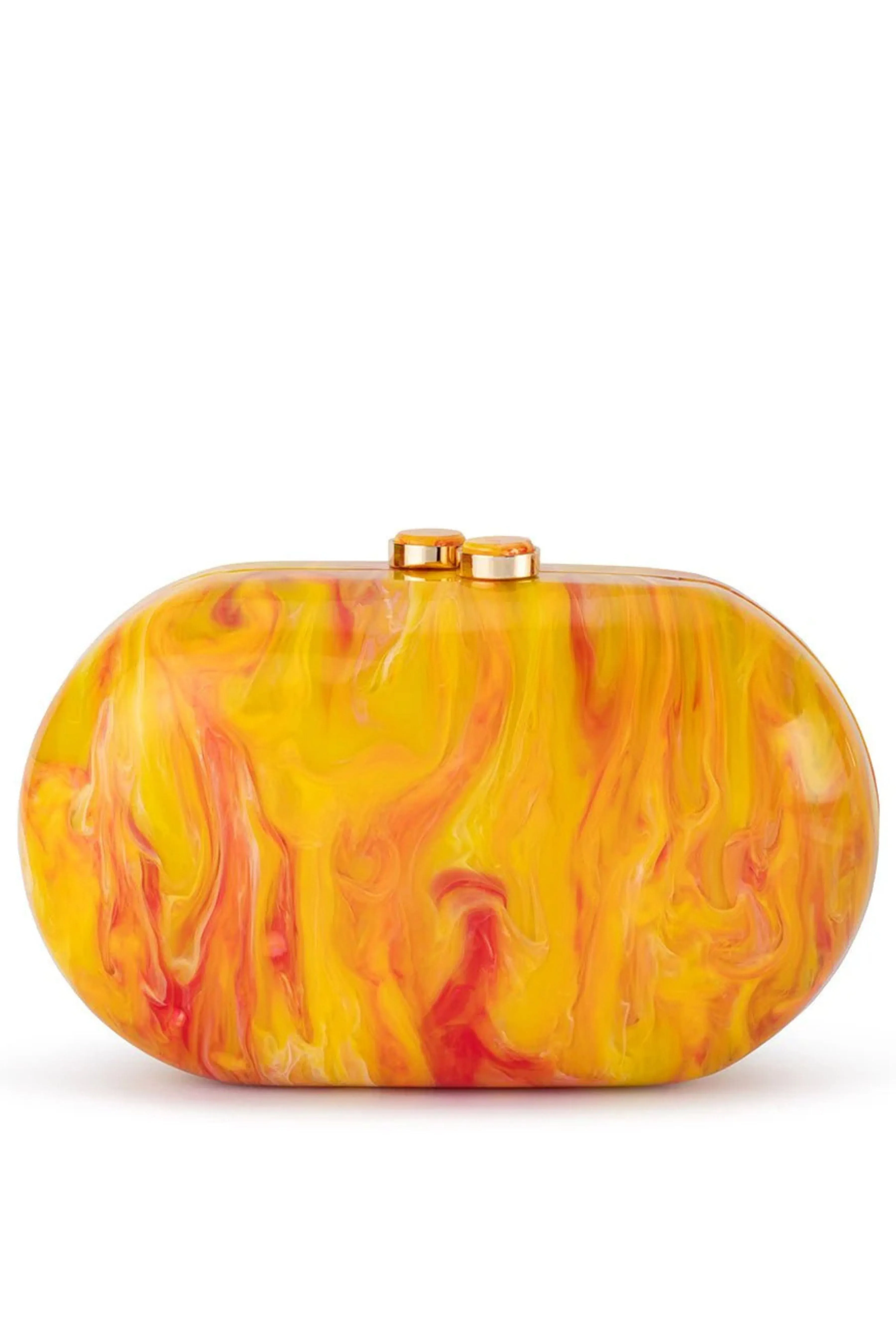 Maeve Marble Clutch - Yellow