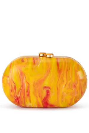Maeve Marble Clutch - Yellow