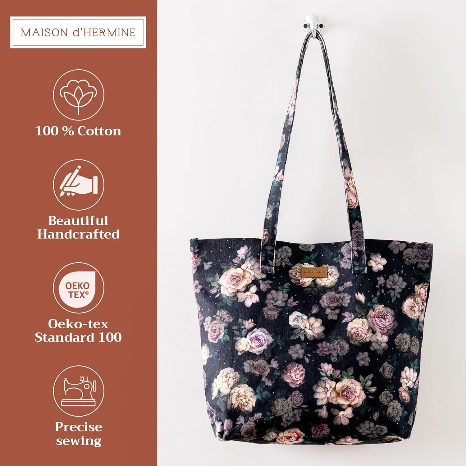 Maison d' Hermine Canvas Tote Bag 100% Cotton Canvas Reusable Shoulder Grocery Bag for Shopping Perfect for Men Women