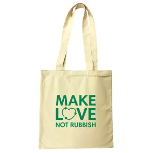 Make Love Organic Cotton Tote Bag in Sand