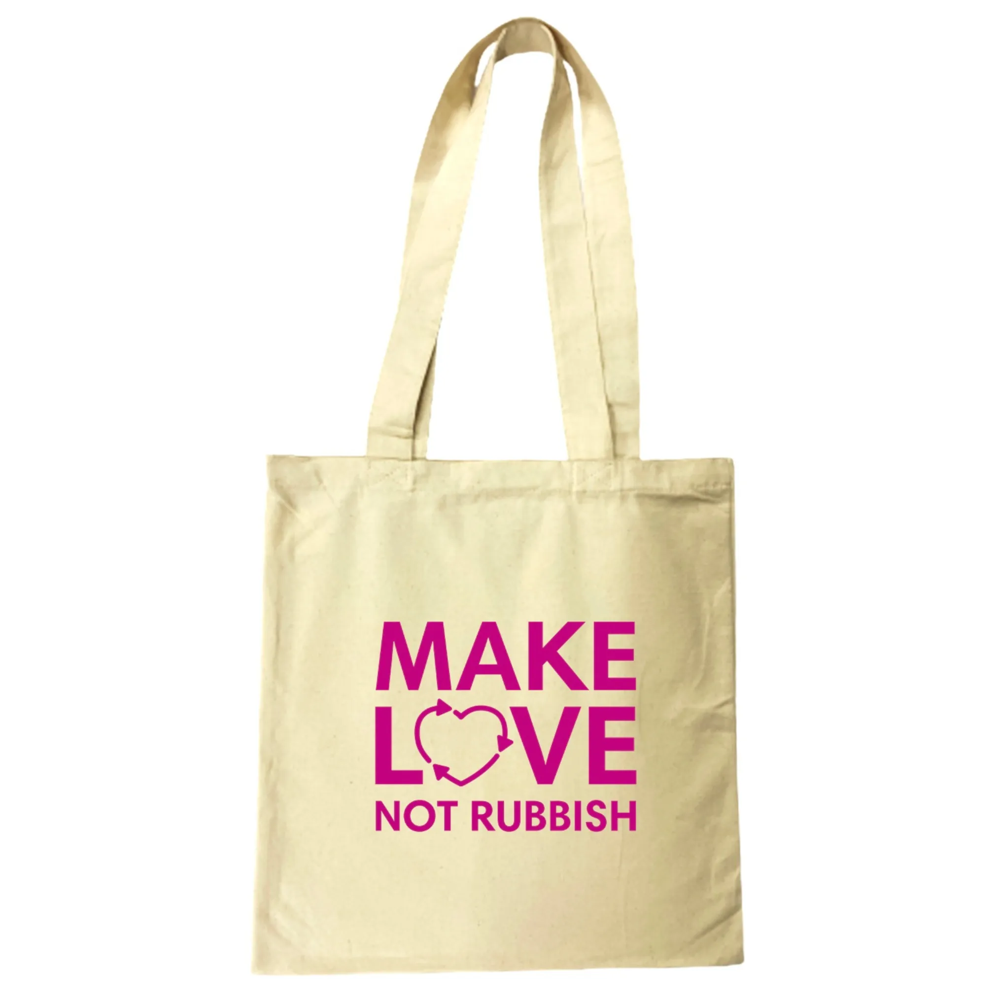 Make Love Organic Cotton Tote Bag in Sand