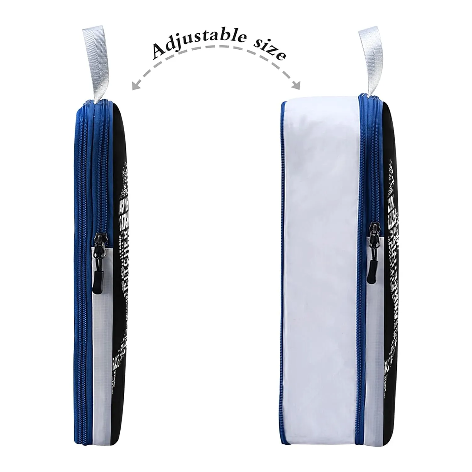 Man Baseball Batter Hits the Ball on Dark 3 Set Packing Cubes, Waterproof Check Oxford cloth Organizers, Travel Packing Toiletry Storage Bag
