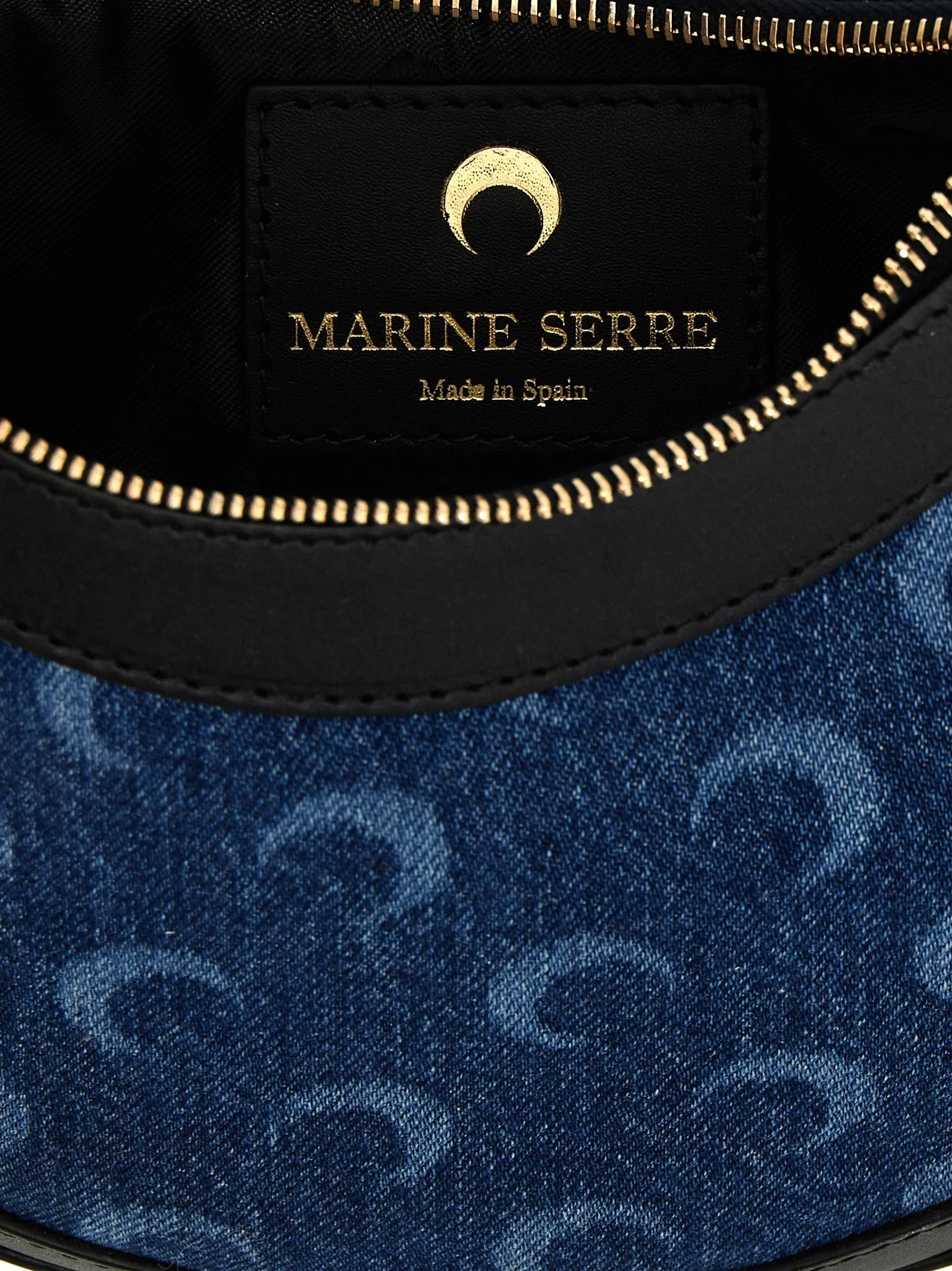 Marine Serre 'Deadstock Denim Mini Eclips' Shoulder Bag