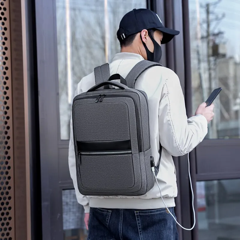 Men's Backpack Multifunction USB Charging Bag Waterproof Oxford Cloth Rucksack Male For Laptop 15.6 Inch Business Casual Bagpack