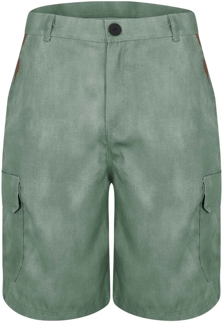 Men's Camo Cargo Shorts Outdoor Relaxed Fit Elastic Waist Sport Shorts Jogger SweatShorts with Multi-Pocket for Men