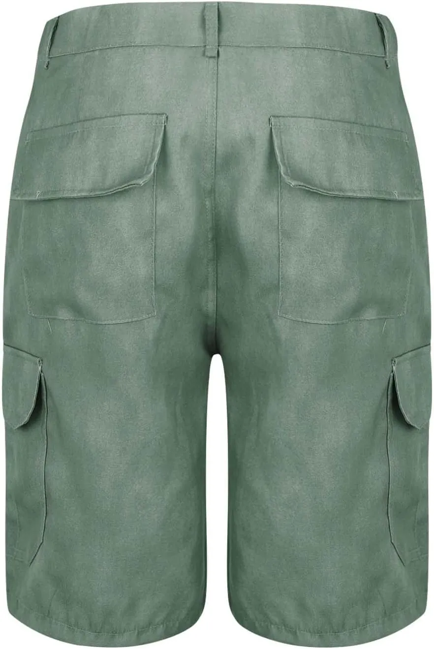 Men's Camo Cargo Shorts Outdoor Relaxed Fit Elastic Waist Sport Shorts Jogger SweatShorts with Multi-Pocket for Men