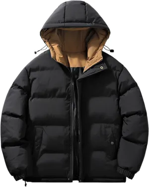 Men's Puffer Jacket Lightweight Warm Winter Coats Water Repellent Windproof Insulated Jacket Zipper Soft Outwear