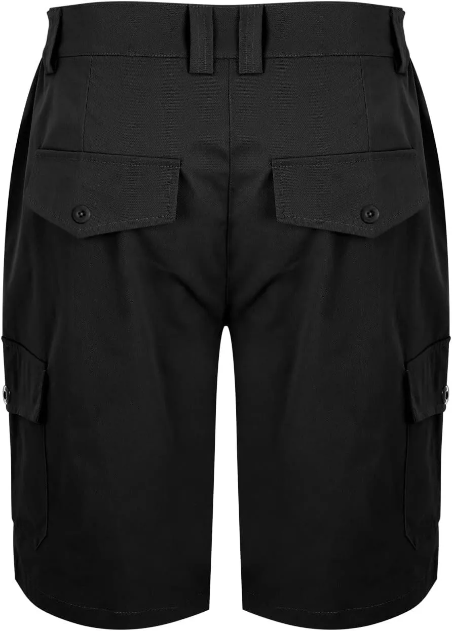Mens Tactical Cargo Shorts 3/4 Casual Hiking Capri Pants Below Knee Length with Multi Pocket Athletic Running Shorts