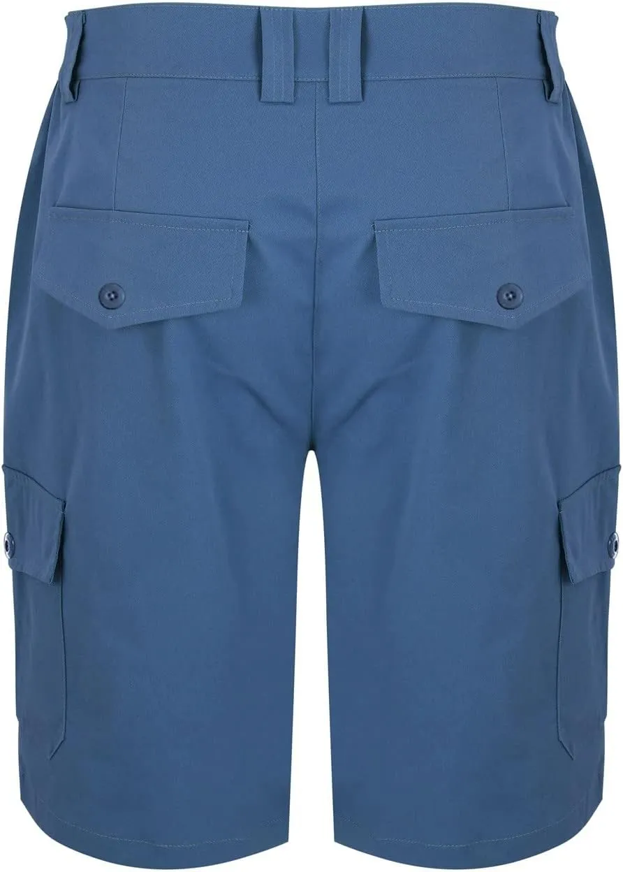 Mens Tactical Cargo Shorts 3/4 Casual Hiking Capri Pants Below Knee Length with Multi Pocket Athletic Running Shorts