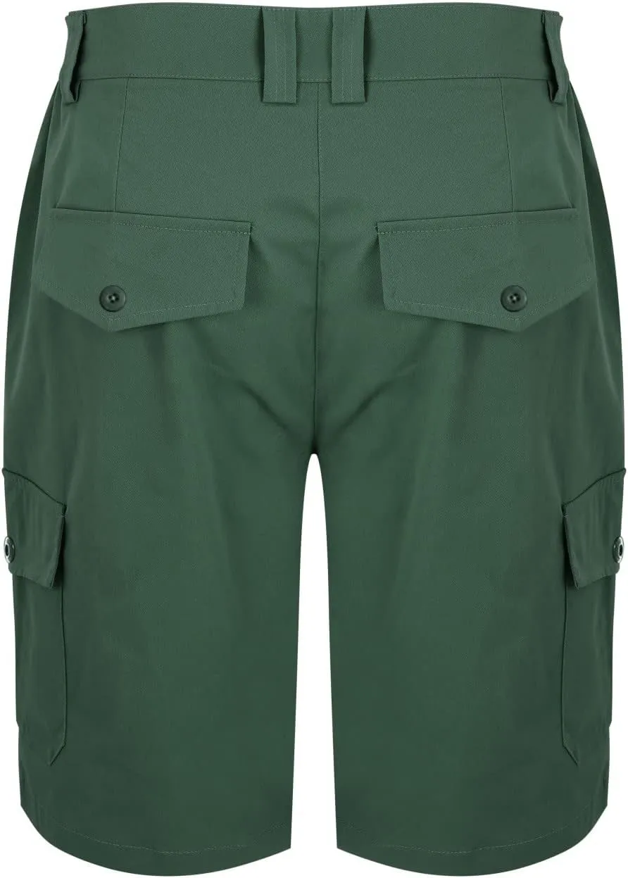Mens Tactical Cargo Shorts 3/4 Casual Hiking Capri Pants Below Knee Length with Multi Pocket Athletic Running Shorts