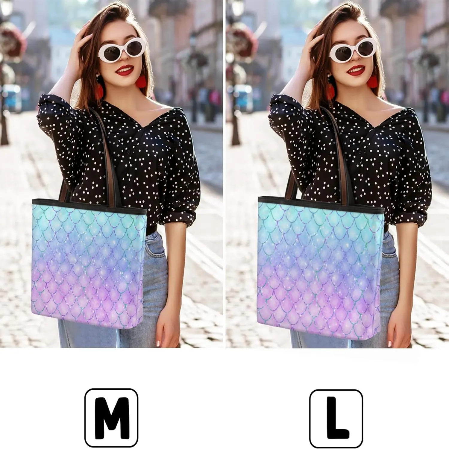 Mermaids Coloured Scales Tote Bag for Women Womens Handbags Tote Bag for Work Shopping Travel Beach
