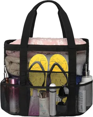 Mesh Beach Bags for Women - Plus Waterproof Sandproof Tote Bag